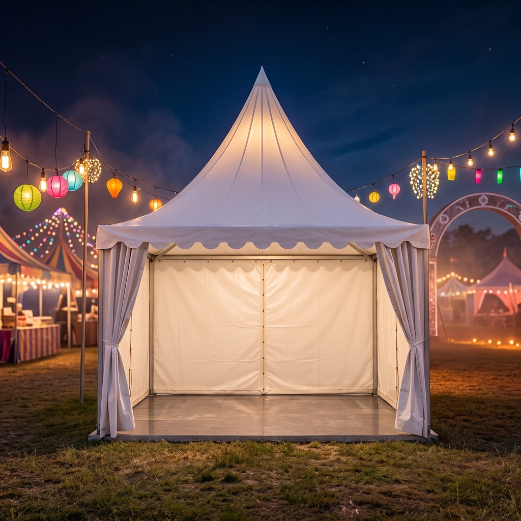 Tenda Sarnafil Flooring dengan background acara pesta outdoor
